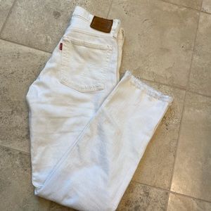 Levi’s white denim jeans